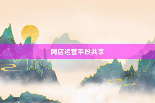 网店运营手段共享
