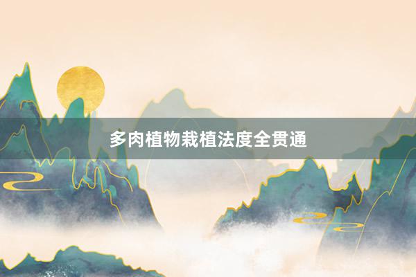 多肉植物栽植法度全贯通